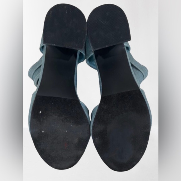 Ashro Blue Heels with Modern Buckle Design - Picture 6 of 7